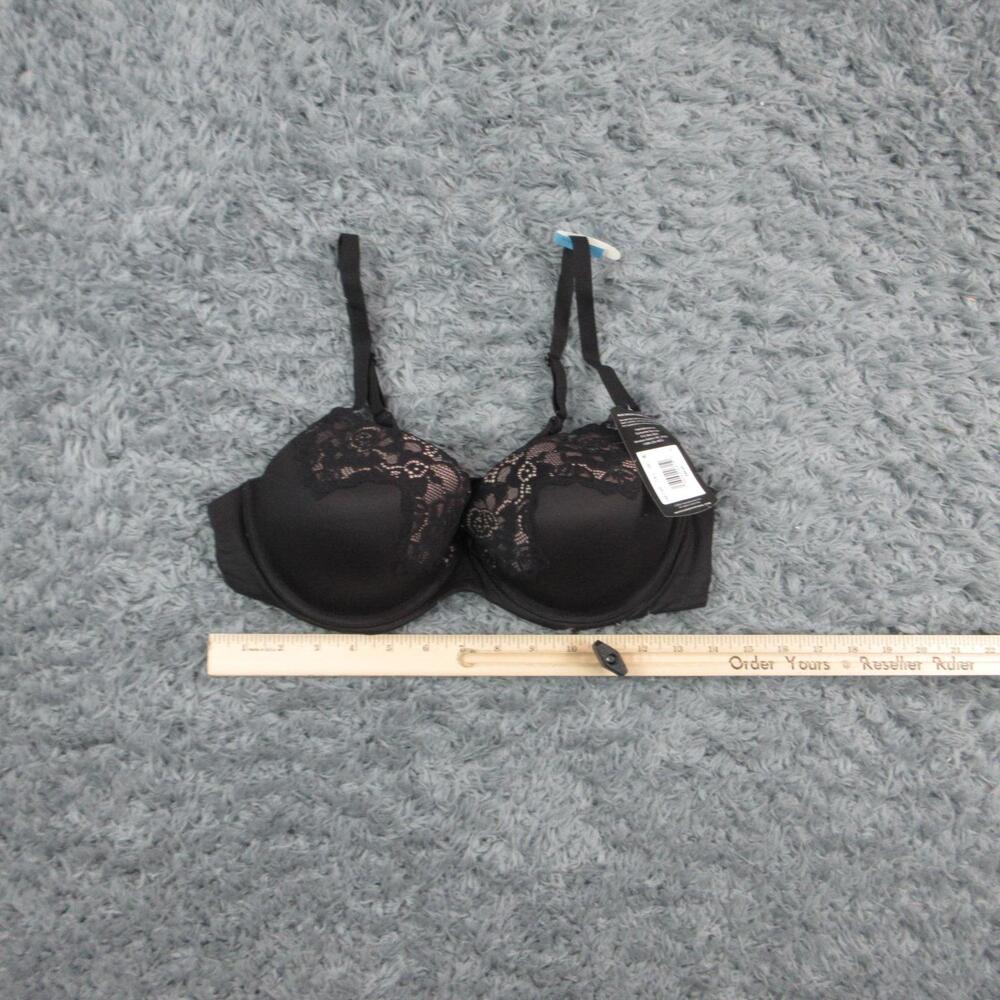 Maidenform Glamorise Magic Lift Bra Womens 38C Black Push Up Underwire NWT